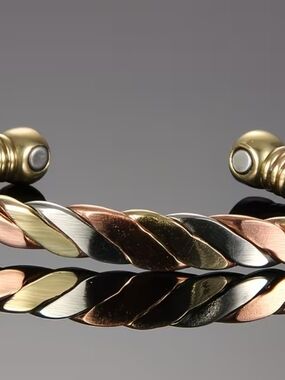 NWOT Tri-Tone Twisted Open Cuff Bracelet - Gold, Silver & Rose